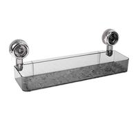 MiOYOOW Panier de Douche Mural Transparent, étagère Douche à Ventouses Verrouillables, Caddie avec Trous de Drainage pour Salle de Bain, Dortoir, Cuisine