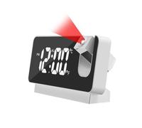 MiOYOOW Radio Reveil Projecteur Plafond, Petite Horloge Numérique à Ecran LED Miroir avec Projecteur Rotatif à 180 ° pour Maison Chambre