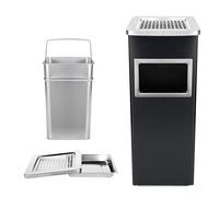 MIPAN.35L Cendrier Exterieur Noir- Bacs à ordures de cuisine - Poubelle ronds avec poubelle et seau intérieur