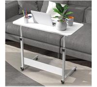 MIPAN.60x40cm Table Roulante pour Lit Canapé - Table d'Appoint Bureau Mobile Réglable en Hauteur 62-85cm - Table d'Appoint -Blanc