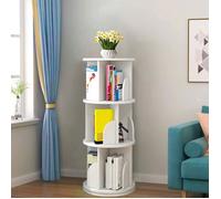 MIPAN. Bibliothèque rotative à 360 degrés - Étagère Pivotante à 3 Niveaux - Pour Chambre d'enfants - 40*40*97cm - Blanc