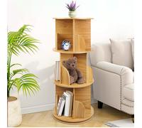 MIPAN. Bibliothèque rotative à 360 degrés - Étagère Pivotante à 3 Niveaux - Pour Chambre d'enfants - 40*40*97cm - Marron