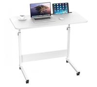 MIPAN.Burea -Rehausse Bureau.Table de lit avec Roulette Réglable en Hauteur.Avec Fente pour Carte, Table d'ordinateur Mobile.Blanc