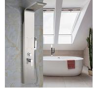 MIPAN. Colonne de douche hydromassage avec mélangeur - Acier inoxydable - Douche colonne pour salle de bain - 20 x 7 x 140 cm