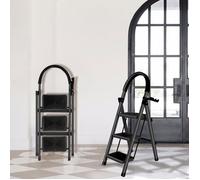 MIPAN ESCABEAU 104*57*41.5 cm Step 3 avec marche pour la maison la cuisine le garage le bureau noir