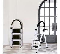 MIPAN ESCABEAU 3 marches 104*57*41.5 cm avec marches pour la maison la cuisine le garage le bureau Blanc