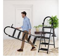 MIPAN ESCABEAU Escabeau 5 marches pliable avec main courante Escabeau ménager 152*87*39cm noir