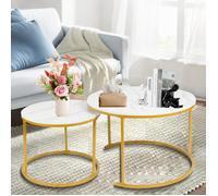MIPAN. Lot de 2 Tables d'appoint Rondes - Table Basse - Grande : 70 cm Petite : 50 cm - Pour Salon, Chambre, Bureau - Style 4