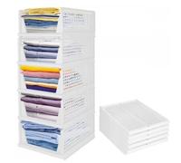 MIPAN.Lot de 5 Rangement Placard et Armoire Pliable Organisateur Dressing Empilable Boite de Organisateur De Tiroir - Blanc