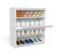 MIPAN. Meuble chaussure Blanc - Étagère de Rangement Modulable 64x30x73cm - Avce Port - Pour Couloir, Chambre, Entrée