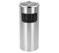MIPAN. Poubelle en Acier Inoxydable 30L - Avec Seau Intérieur Cendrier sur Pied - Pour Hôtel, Jardin, Extérieur - Argent