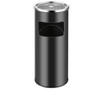 MIPAN. Poubelle en Acier Inoxydable 30L - Avec Seau Intérieur Cendrier sur Pied - Pour Hôtel, Jardin, Extérieur - Noir