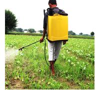 MIPAN.Pulvérisateur à Main avec Buse Réglable,Pulvérisateur à Pression 16L, Pour désherbant, pesticides (Jaune)