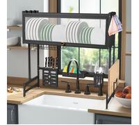 MIPAN.Rangement Evier Cuisine - Egoutoire Vaisselle Cuisine Dessus Evier - Avec Plusieurs paniers - 77 x 65 x 28cm - Noir