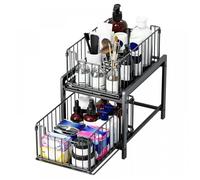 MIPAN.Rangement Sous évier à 2 Niveaux - Organiseur de Cuisine - Étagère sous Évier - 26 x 37 x 38.5 cm - Noir