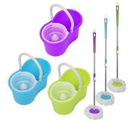 MIPAN.Set Clean Mop Serpillière, Seau et Balai-essoreur Simples à Utiliser - Pour Nettoyage Sol - Vert
