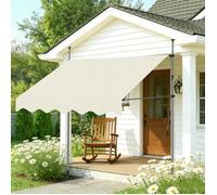 MIPAN.Store Banne Manuel 150x120cm - Avec Manivelle - Auvent Rétractable Réglable et en Inclinaison sans Percement - Beige