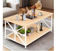 MIPAN.Table Basse Salon - Table Basse Rectangulaire - 100x52x47cm - Pour salon,Jardin, Petit espace - Jaune + Blanc