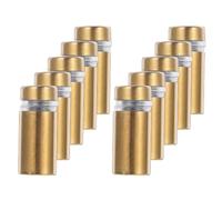 Mipcase 10 Pièces Vis Entretoise en Acier Inoxydable pour Panneaux Publicitaires et Enseignes en Verre, Support Robuste Doré, Résistant la Déformation, pour Boutiques Intérieures