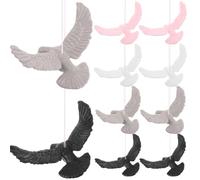 Mipcase 12 Pièces Colombe Décorative en Plastique, Oiseau Léger Design Réaliste, pour Mariage en Extérieur et Décoration de Gâteau Couleur Aléatoire