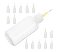 Mipcase 15 Flacons Souples en Plastique Blanc 50cc Bouchon, Distributeur de Colle à Embout Fin pour Poterie, Glaçage et Peinture de Précision