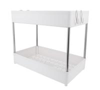 Mipcase 1ensemble Étagère de Rangement à Poser Double Support à Épices Cuisine et Salle de Bain Meuble Commode Étanche Acier Inoxydable et PP Gain de Place Pratique pour Organisation