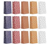 Mipcase 20 Pièces Paquet D'emballage de Noël en Papier Kraft Pochette de Noël Lot DIY à Plat Motifs Dessins Animés Légers et Shopping Xmas Plusieurs styles