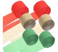 Mipcase 6 Pièces Serpentins de Noël en Papier Crépon Coloré, 25m
