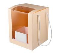 Mipcase Boîte D’emballage Pliable Transparente pour Fleurs, Grosse Taille Beige, Jardinière Portable pour Bouquets, Décoration Mariage, Coffret Présent Polyvalent en Pvc, 1 Pièce