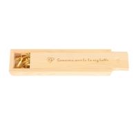 Mipcase Boîte en Bois Beige Coffret à Souvenirs avec Couvercle pour Test de Grossesse et Mèches de Cheveux pour Chambre de Bébé, Cadeau pour Futures Mamans