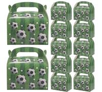 Mipcase Boîtes D'emballage Coupe du Monde en Papier avec Poignée, Coffret Présent de Football 12pcs pour Fête D'anniversaire, Texture Confortable et Pratique pour Garçon et Filles