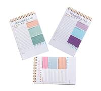 Mipcase Carnet de listes de contrôle 3 Pièces 2026 - Agenda scolaire spirale journalier en papier et métal, planificateur de tâches quotidiennes pour enseignants, 23 cm, adapté bureau
