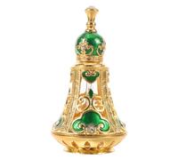 Mipcase Flacon de Parfum Vintage 125ml en Verre Motifs Rétro Moyen-orientaux, Bouchon en Alliage, Parfum Solide et Décoratif pour Salon ou Présent d'anniversaire