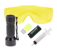 Mipcase Kit de Test D'étanchéité Automobile Lampe UV et Lunettes | Climatiseur et Réfrigérateur, Acier Inoxydable, Boîte de Rangement Incluse, Usage Auto