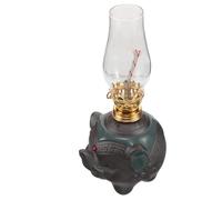 Mipcase Lampe à Huile Décorative Vintage en Céramique Éléphant, Lanterne en Verre Transparent pour Éclairage Intérieur et Ambiance Zen Salon de Thé