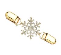 Mipcase Pince à Pull de Noël Flocon Brillant Clip de Broche pour Châle et Chemise Fermoir Taille Réglable Accessoire Hiver Élégant pour Cardigan et Robe - Fixation Sécurisée Design