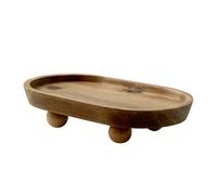 Mipcase Plateau de Rangement Multifonctionnel Plateau Ovale en Bois Accessoire Photo, Design Créatif Élégant pour Cosmétiques, Bijoux, Desserts et Accessoires