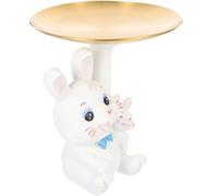 Mipcase Plateau Lapin en Résine et Acier Inoxydable, Décor Bureau | Petit Rangement pour Pièces et Accessoires, Surface Lisse, Idée Présent Pendaison de Crémaillère, Entrée