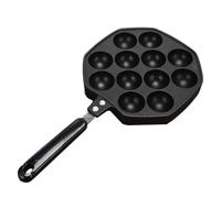 Mipcase Poêle à Takoyaki Noire en Aluminium, Antiadhésive pour Œufs | Surface Lisse et Sûre, Légère, Moule à Boulettes de Poulpe, pour Cuisson Maison