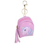 Mipcase Porte-Monnaie à Dessin Animé en PU Rose Mini Figure Adorable Fonction de Rangement Pratique et Ornement Suspendu pour Accessoires et Pièces