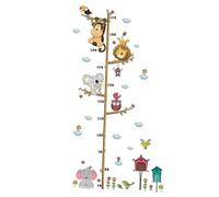 Mipcase Toise Murale Autocollant Mural Animaux Jungle en Pvc pour Décoration Murale Chambre Bébé et Garçon et Filles