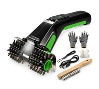 Mipepe Brosse de barbecue électrique, 22 kg, nettoyeur de barbecue sans fil avec lumière LED, 2 têtes de brosse remplaçables en acier inoxydable, batterie rechargeable de 4000 mAh, kit de brosse de