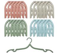 MIPIACE 20 Pièces Cintres de Voyage Pliable Cintre Pliant en Plastique Cintres Pliable Voyage Peu encombrants 4 Couleurs Cintre de Voyage en Plastique Antidérapants pour Maison L'hôtel Voyage Camping