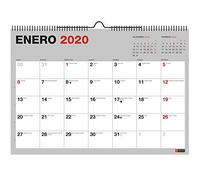 Miquelrius 28033 - Calendrier mural A3 pour écrire Gris 2020 Basic Castellano