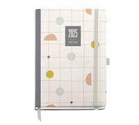 Miquelrius Agenda 2025, agenda annuel 155 x 213 mm, vue hebdomadaire, couverture carton doublé plastifié, spirale, fermeture élastique, papier 80 g/m², catalan, anglais et portugais, Silvia