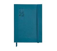 Miquelrius Agenda 2025, agenda annuel 155 x 213 mm, vue semaine, couverture souple imitation cuir cousu, papier 80 g/m², catalan, anglais et portugais, couleur bleue