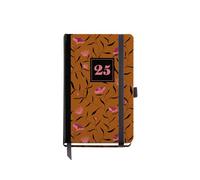Miquelrius Agenda 2025, agenda annuel 90 x 140 mm, vue hebdomadaire, couverture carton doublé plastifié, spirale, fermeture élastique, papier 80 g/m², espagnol, anglais et portugais, automne