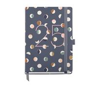 Miquelrius Agenda annuel 2025, 122 x 168 mm, un jour par page, couverture carton doublé plastifié, spirale, fermeture élastique, papier 80 g/m², espagnol, anglais et portugais, lunes