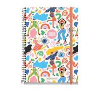 Miquelrius Agenda scolaire 2024-2025 - Septembre 24 à juin 25-155 x 215 mm, un jour par page, couverture en carton doublé, agenda 2024/2025, spirale métallique noire, espagnol et anglais, Party