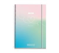 Miquelrius Agenda scolaire 2025/2026, planification 10 mois : de septembre à juin, dimensions 117 x 174 mm, vue hebdomadaire, couverture en carton doublé, spirale métallique blanche, catalan-anglais